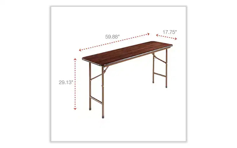 Table pliante en bois Alera, rectangulaire, 59,88 larg. x 17,75 prof. x 29,13 haut., Acajou