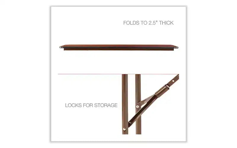 Table pliante en bois Alera, rectangulaire, 59,88 larg. x 17,75 prof. x 29,13 haut., Acajou