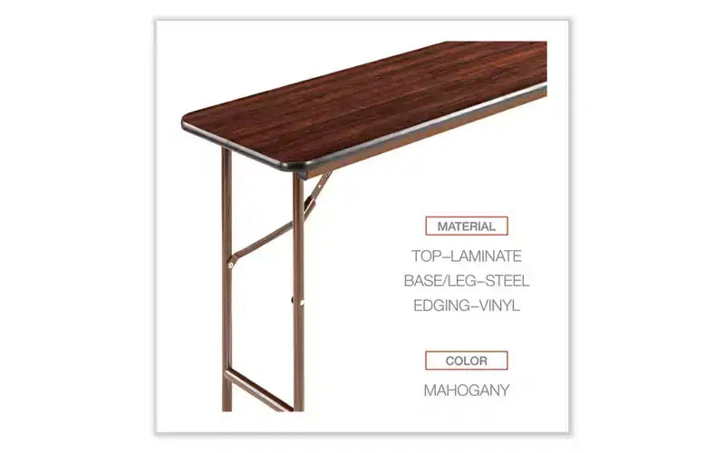 Table pliante en bois Alera, rectangulaire, 59,88 larg. x 17,75 prof. x 29,13 haut., Acajou