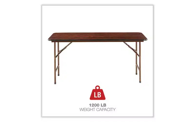 Table pliante en bois Alera, rectangulaire, 59,88 larg. x 17,75 prof. x 29,13 haut., Acajou