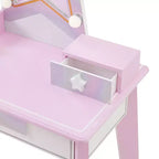 Fantasy Fields Coiffeuse pour enfant en bois Little Princess Star avec miroir LED et tabouret