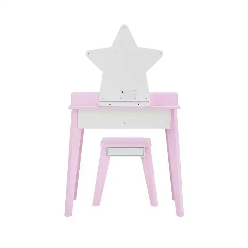 Fantasy Fields Coiffeuse pour enfant en bois Little Princess Star avec miroir LED et tabouret