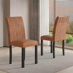 VECELO Chaises de salle à manger lot de 2/4/6 Chaises Parsons avec dossier solide Chaises de salle à manger rembourrées Marron/Beige/Café