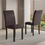 VECELO Chaises de salle à manger lot de 2/4/6 Chaises Parsons avec dossier solide Chaises de salle à manger rembourrées Marron/Beige/Café