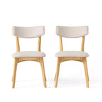 GDFStudio Chaises de salle à manger rembourrées Crystal en bois d'hévéa (Lot de 2)