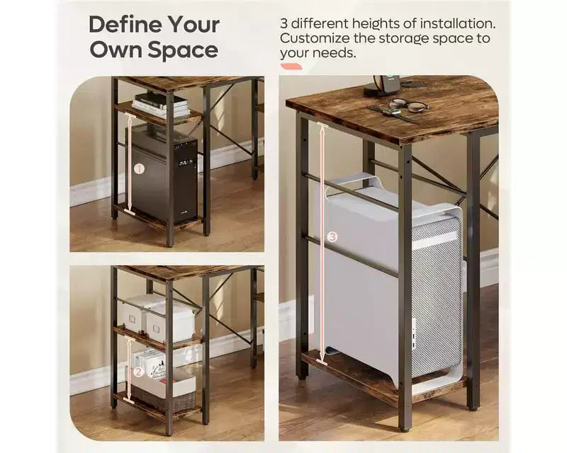 Bestier Bureau d'angle en forme de L de 47'', bureau d'ordinateur réversible avec étagères réglables, table d'étude pour 2 personnes, idéal pour les petits espaces de bureau à domicile