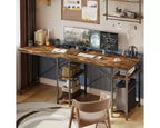 Bestier Bureau d'angle en forme de L de 47'', bureau d'ordinateur réversible avec étagères réglables, table d'étude pour 2 personnes, idéal pour les petits espaces de bureau à domicile