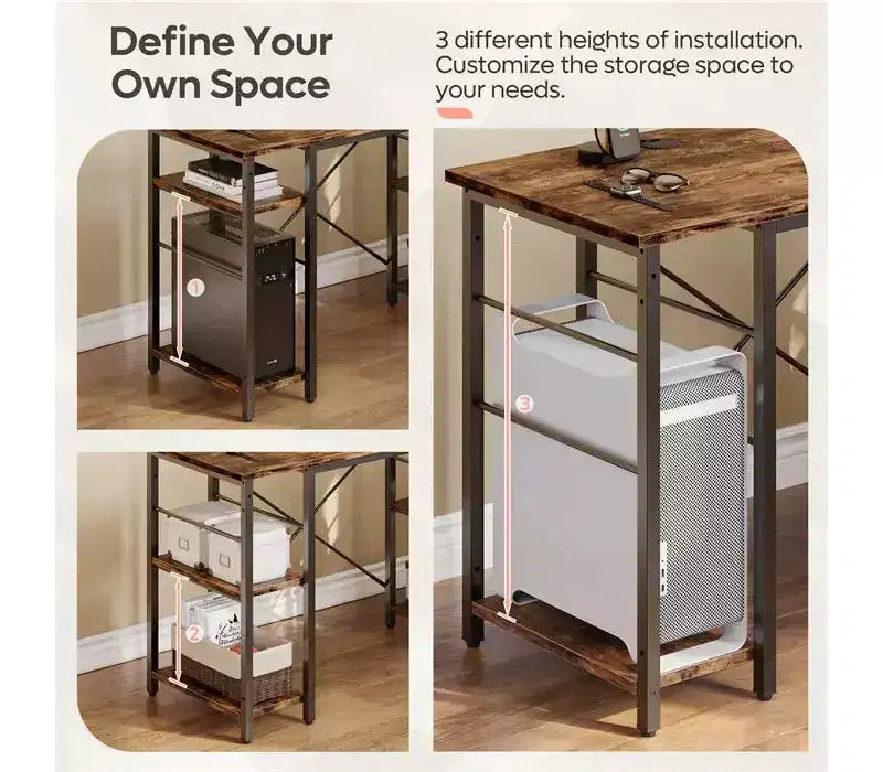 Bestier Bureau d'angle en forme de L de 47'', bureau d'ordinateur réversible avec étagères réglables, table d'étude pour 2 personnes, idéal pour les petits espaces de bureau à domicile