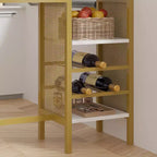 VECELO Ensemble de salle à manger 3 pièces hauteur comptoir avec table et chaises de bar pour 2, porte-gobelets et porte-bouteilles, tabourets en cuir PU, marron/doré