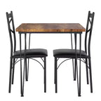 Ensemble de salle à manger VECELO, ensemble table et chaises 3/5 pièces avec 2/4 chaises rembourrées pour petit espace, appartement