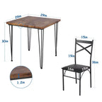 Ensemble de salle à manger VECELO, ensemble table et chaises 3/5 pièces avec 2/4 chaises rembourrées pour petit espace, appartement