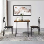 Ensemble de salle à manger VECELO, ensemble table et chaises 3/5 pièces avec 2/4 chaises rembourrées pour petit espace, appartement