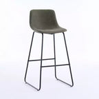 Tabourets de bar FERPIT en fausse fourrure de mouton, hauteur comptoir, lot de 2, tabourets de bar rembourrés avec repose-pieds, Vert, 30