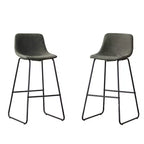 Tabourets de bar FERPIT en fausse fourrure de mouton, hauteur comptoir, lot de 2, tabourets de bar rembourrés avec repose-pieds, Vert, 30