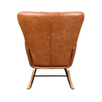 VECELO Fauteuil à bascule moderne en similicuir/tissu peluche, avec appuie-tête épais et siège rembourré Blanc/Marron/Rose