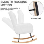 VECELO Fauteuil à bascule moderne en similicuir/tissu peluche, avec appuie-tête épais et siège rembourré Blanc/Marron/Rose