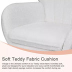 VECELO Fauteuil à bascule moderne en similicuir/tissu peluche, avec appuie-tête épais et siège rembourré Blanc/Marron/Rose