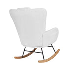 VECELO Fauteuil à bascule moderne en similicuir/tissu peluche, avec appuie-tête épais et siège rembourré Blanc/Marron/Rose