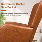 VECELO Fauteuil à bascule moderne en similicuir/tissu peluche, avec appuie-tête épais et siège rembourré Blanc/Marron/Rose