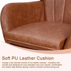 VECELO Fauteuil à bascule moderne en similicuir/tissu peluche, avec appuie-tête épais et siège rembourré Blanc/Marron/Rose