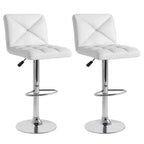 Costway Tabourets de Bar Modernes Lot de 2 Tabourets de Comptoir Pivotants Rembourrés en Cuir PU avec Dossier Noir/Marron/Blanc