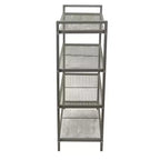 Étagère à chaussures en métal à 4 niveaux, étagères grillagées avec supports centraux, cadre durable avec poignées, capacité de 12 paires, nickel