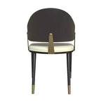 LeisureMod Aria Chaises de salle à manger modernes, lot de 4, revêtement en cuir PU, pieds en métal, sièges confortables pour cuisine et salle à manger