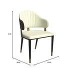 LeisureMod Aria Chaises de salle à manger modernes, lot de 4, revêtement en cuir PU, pieds en métal, sièges confortables pour cuisine et salle à manger