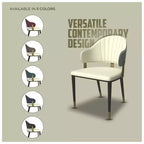 LeisureMod Aria Chaises de salle à manger modernes, lot de 4, revêtement en cuir PU, pieds en métal, sièges confortables pour cuisine et salle à manger