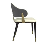 LeisureMod Aria Chaises de salle à manger modernes, lot de 4, revêtement en cuir PU, pieds en métal, sièges confortables pour cuisine et salle à manger