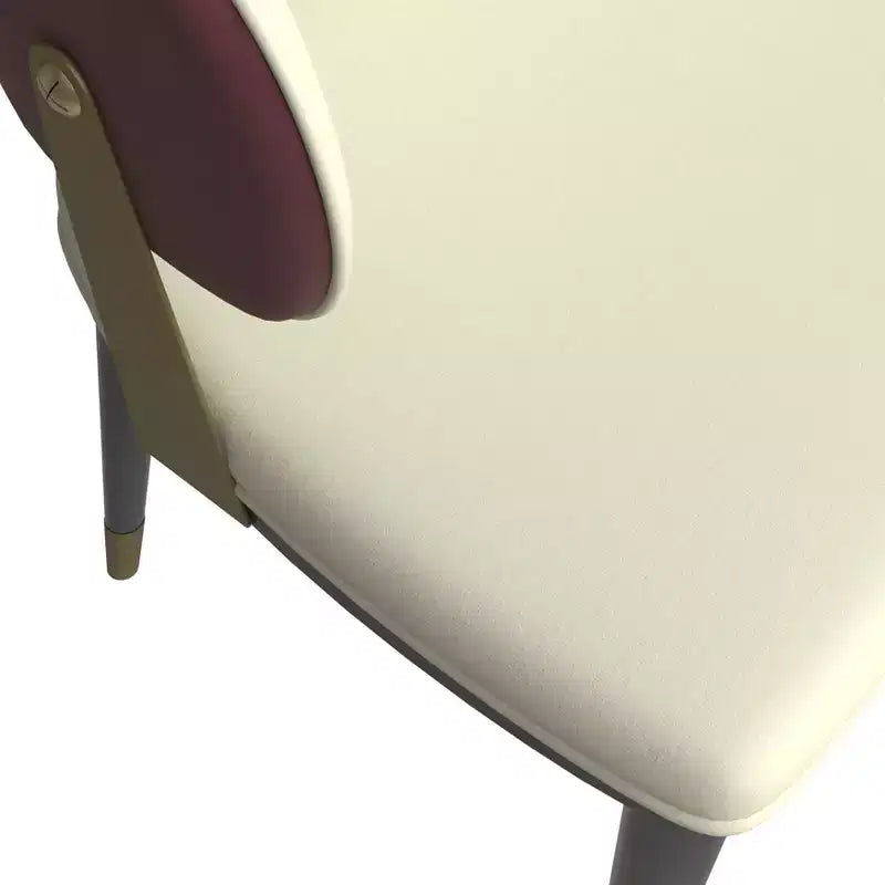 LeisureMod Aria Chaises de salle à manger modernes, lot de 4, revêtement en cuir PU, pieds en métal, sièges confortables pour cuisine et salle à manger