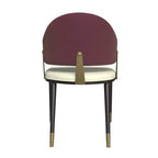 LeisureMod Aria Chaises de salle à manger modernes, lot de 4, revêtement en cuir PU, pieds en métal, sièges confortables pour cuisine et salle à manger