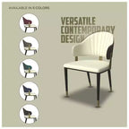 LeisureMod Aria Chaises de salle à manger modernes, lot de 4, revêtement en cuir PU, pieds en métal, sièges confortables pour cuisine et salle à manger