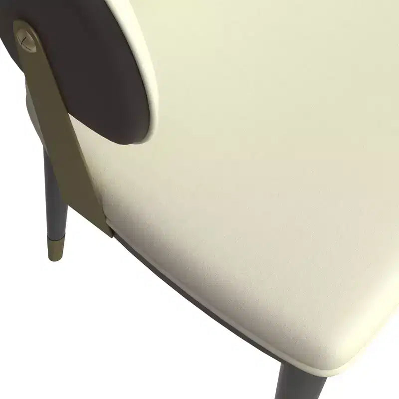 LeisureMod Aria Chaises de salle à manger modernes, lot de 4, revêtement en cuir PU, pieds en métal, sièges confortables pour cuisine et salle à manger