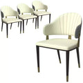 LeisureMod Aria Chaises de salle à manger modernes, lot de 4, revêtement en cuir PU, pieds en métal, sièges confortables pour cuisine et salle à manger