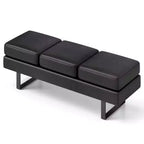 Banc de salle d'attente Costway avec pieds en métal, banc de réception rembourré noir/gris