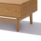 Table Basse Moderne Mid-Century LuxenHome avec Rangement, Table d'Appoint Rectangulaire en Bois de Chêne Été de 119 cm pour Salon, Maison et Bureau, Marron