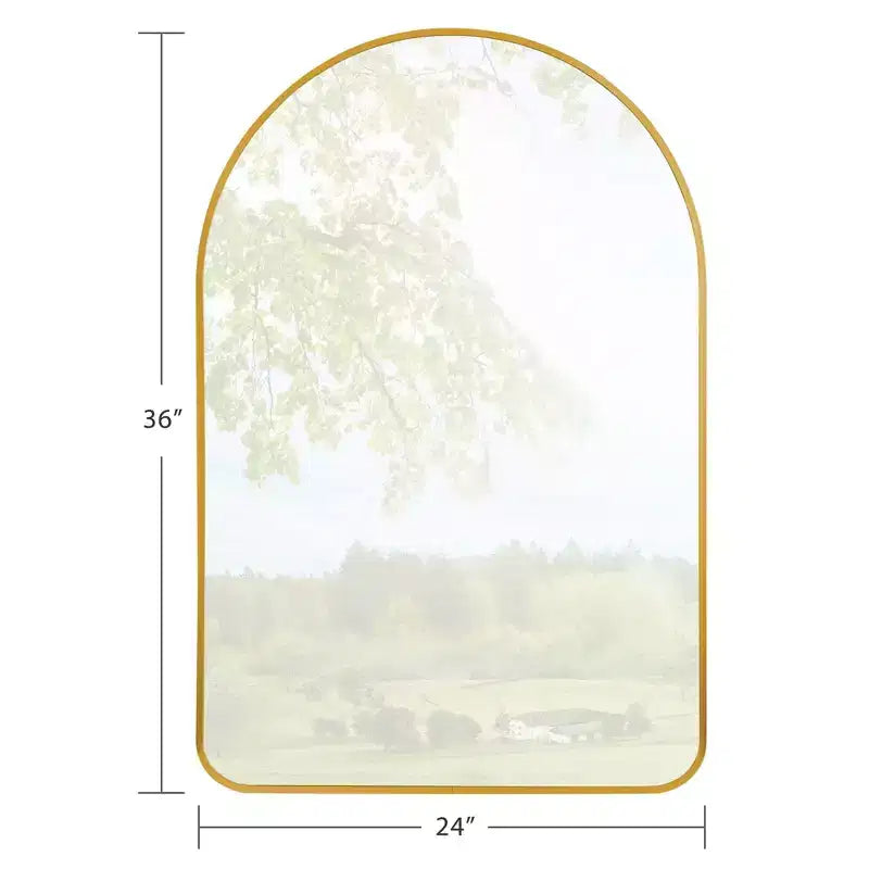 Miroir Mural PexFix avec Cadre Métallique, Angles Arrondis, pour Salle de Bain ou Décoration Murale, Lot de 2