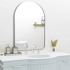 Miroir Mural PexFix avec Cadre Métallique, Angles Arrondis, pour Salle de Bain ou Décoration Murale, Lot de 2