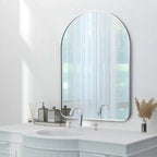 Miroir Mural PexFix avec Cadre Métallique, Angles Arrondis, pour Salle de Bain ou Décoration Murale, Lot de 2