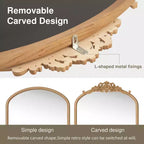 Miroir mural PexFix Classic, avec cadre en bois sculpté en arc et fond en rotin
