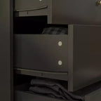 Commode horizontale Hitow à 10 tiroirs avec poignées rondes en métal, commode moderne