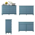 Commode horizontale Hitow à 10 tiroirs avec poignées rondes en métal, commode moderne
