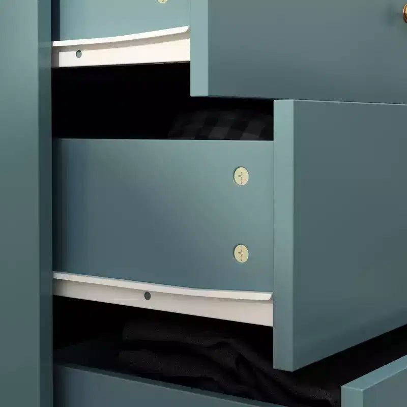 Commode horizontale Hitow à 10 tiroirs avec poignées rondes en métal, commode moderne