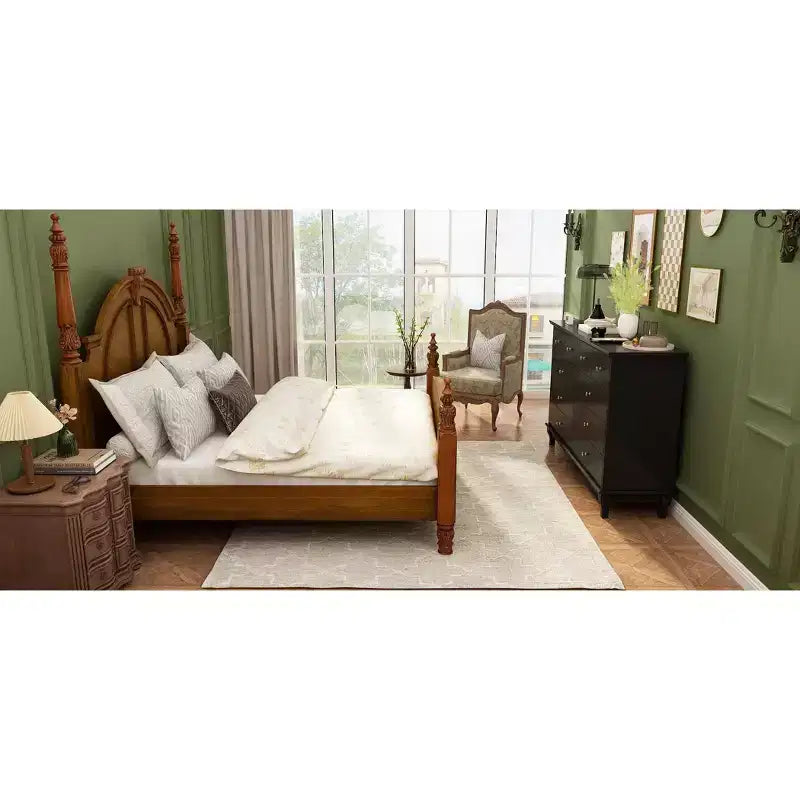 Commode horizontale Hitow à 10 tiroirs avec poignées rondes en métal, commode moderne