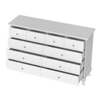Commode horizontale Hitow à 10 tiroirs avec poignées rondes en métal, commode moderne