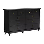 Commode horizontale Hitow à 10 tiroirs avec poignées rondes en métal, commode moderne