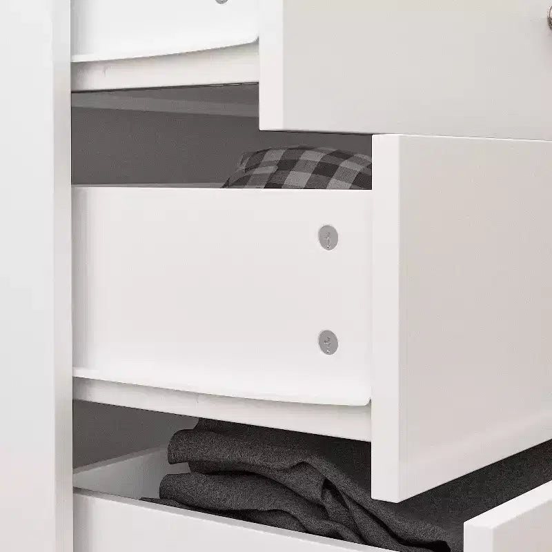 Commode horizontale Hitow à 10 tiroirs avec poignées rondes en métal, commode moderne