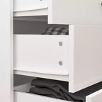 Commode horizontale Hitow à 10 tiroirs avec poignées rondes en métal, commode moderne