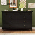 Commode horizontale Hitow à 10 tiroirs avec poignées rondes en métal, commode moderne